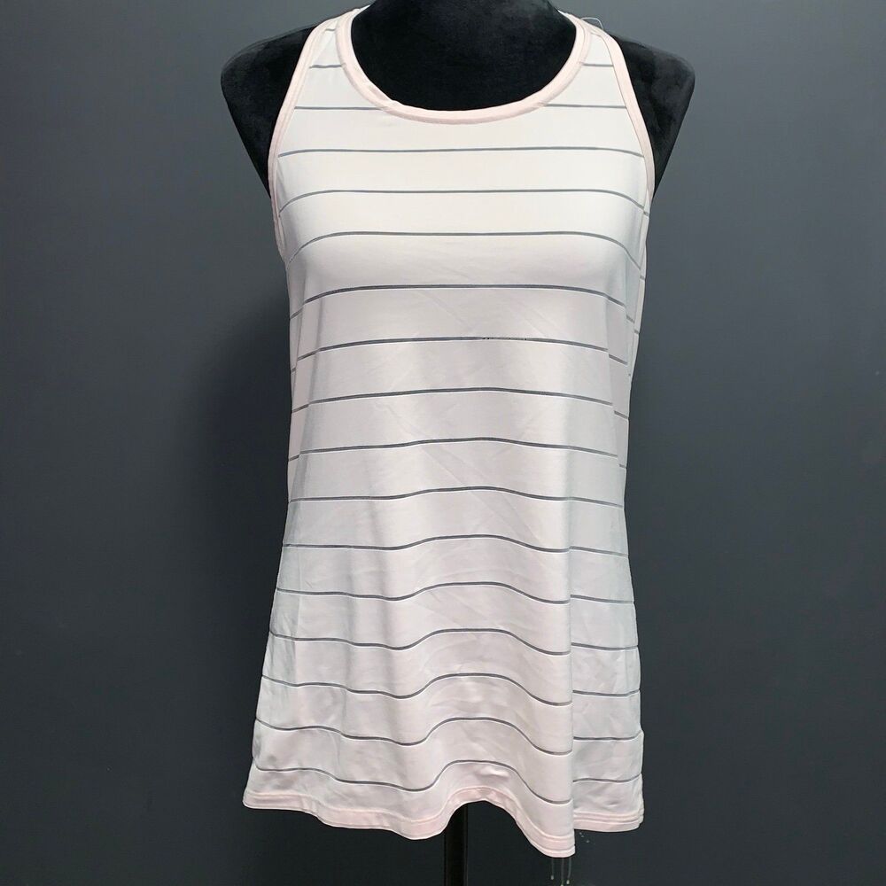 Athleta Athletic Tank Women’s Medium Light Pink Stripe